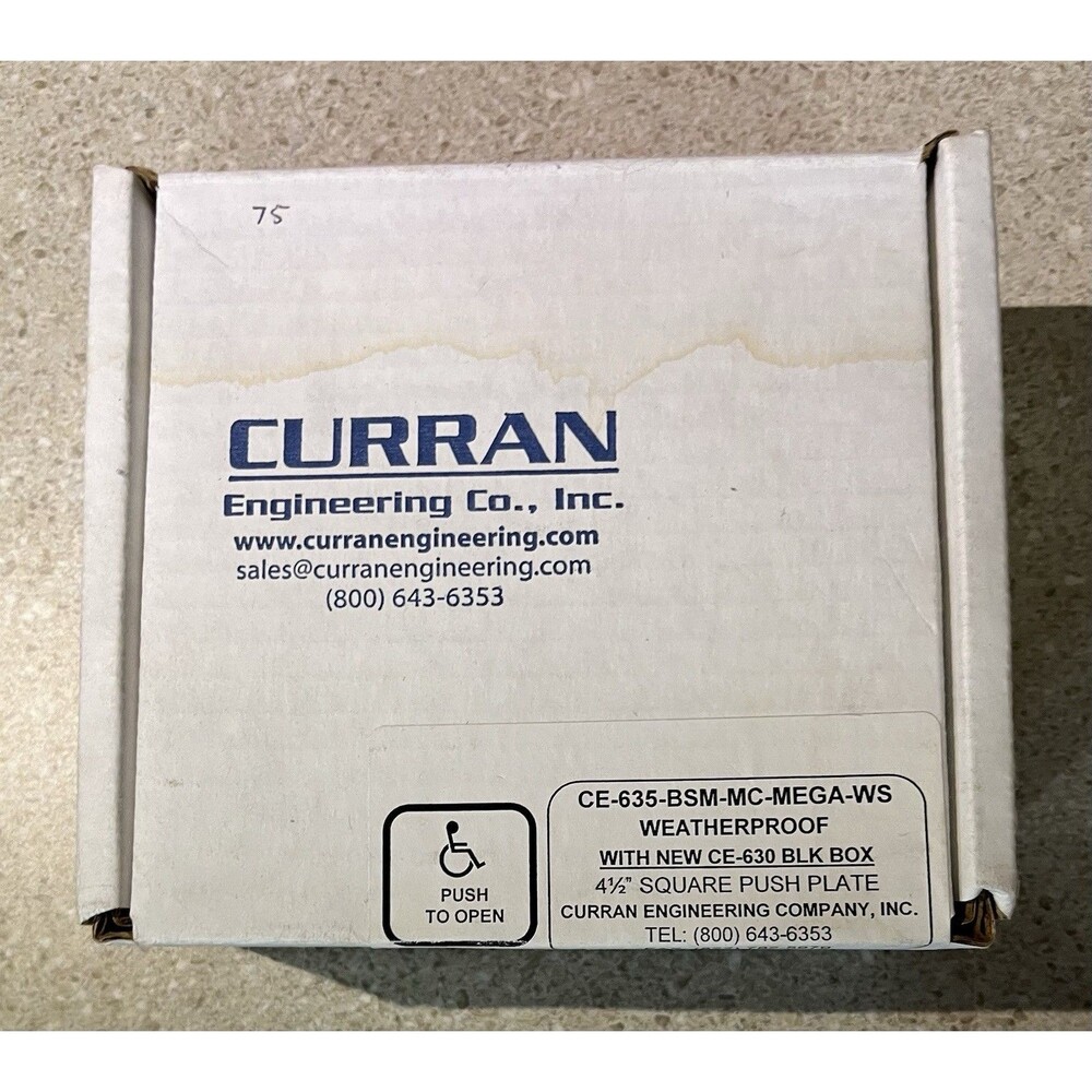 Curran CE-635-BSM-MC-MEGA-WS 4.5" Square Handicap Push Plate Switch Open Box